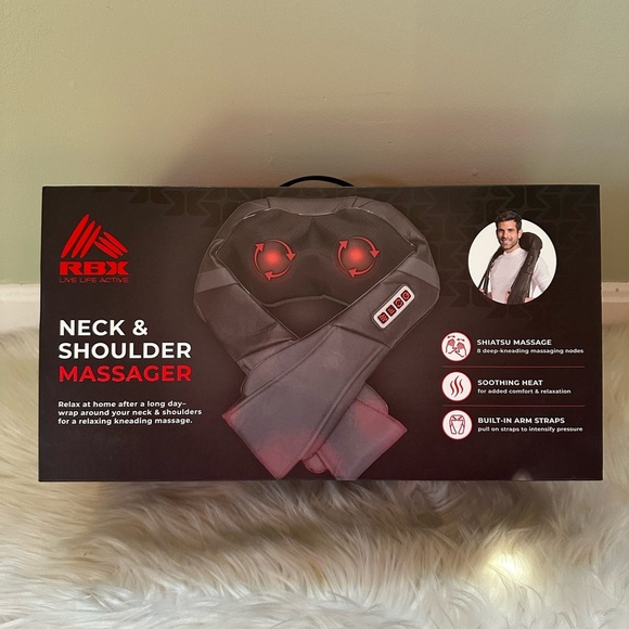 RBX Neck & Shoulder Massager Shiatsu Massage Soothing Heat Arm Straps NEW - Picture 2 of 6
